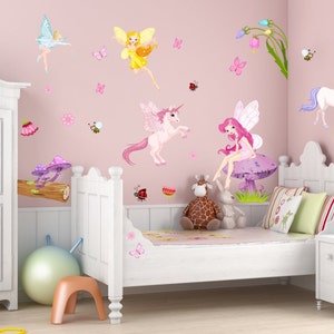 010 Wall decal elf magic mushroom unicorn fairy nikima in 6 different versions. sizes image 2