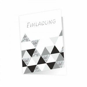 10 cartões de convite dobráveis, triângulos brilhantes, incluindo 10 envelopes brancos