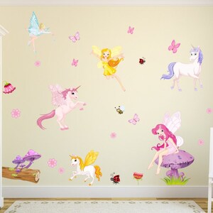 010 Wall decal elf magic mushroom unicorn fairy nikima in 6 different versions. sizes image 3