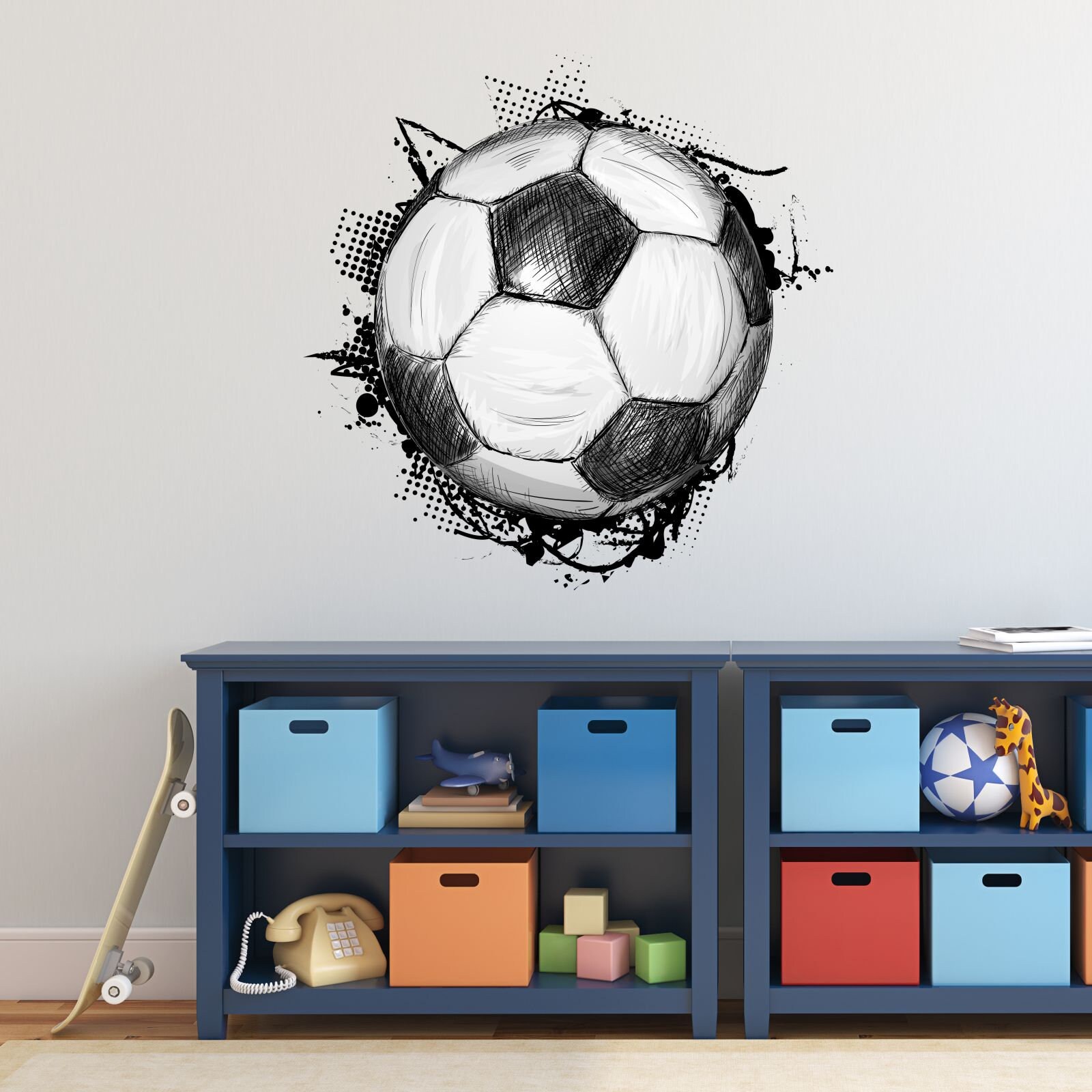 Wall Sticker - Ball 6 Decal 109 nikima Soccer Etsy Drawing Sticker Football Sizes Play