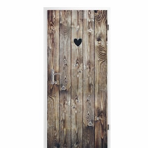Foto porta autoadesiva - cuore porta in legno 0,9 x 2 m (16,66 Euro/m2) - carta da parati porta poster porta pellicola adesiva pellicola decorativa