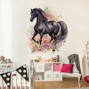 245 wall tattoo horse black in 4 different versions. Sizes wall decoration children's room image 4