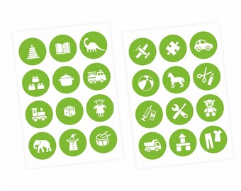 Furniture sticker order sticker for toys WHITE/ GREEN