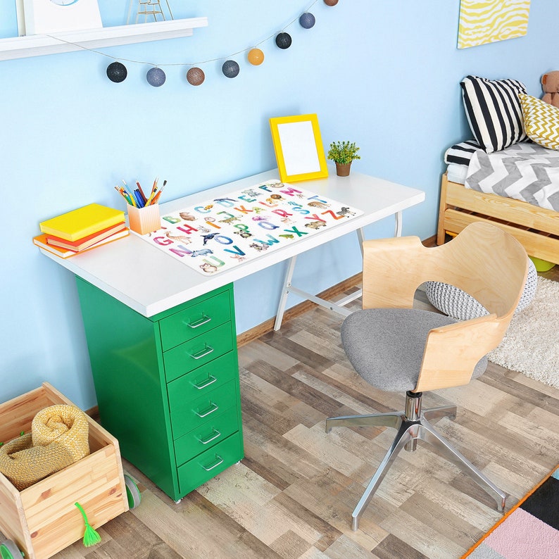 Sturdy vinyl desk pad alphabet handicraft mat children's placemat washable image 5