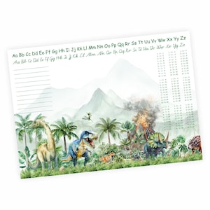 Sottomano A3 Dinosauro con Vulcano T-Rex Triceratopo Carta 50 Fogli Sottomano Camera Bambini Blocco da Disegno Blocco Note