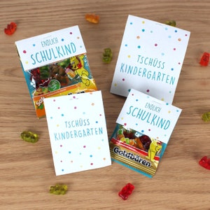 INSTANT DOWNLOAD - Eindelijk schoolkind afscheidscadeau kinderdagverblijf kleuterschool schoolkind opvoeder gummibeertjes tafeldecoratie gastcadeau