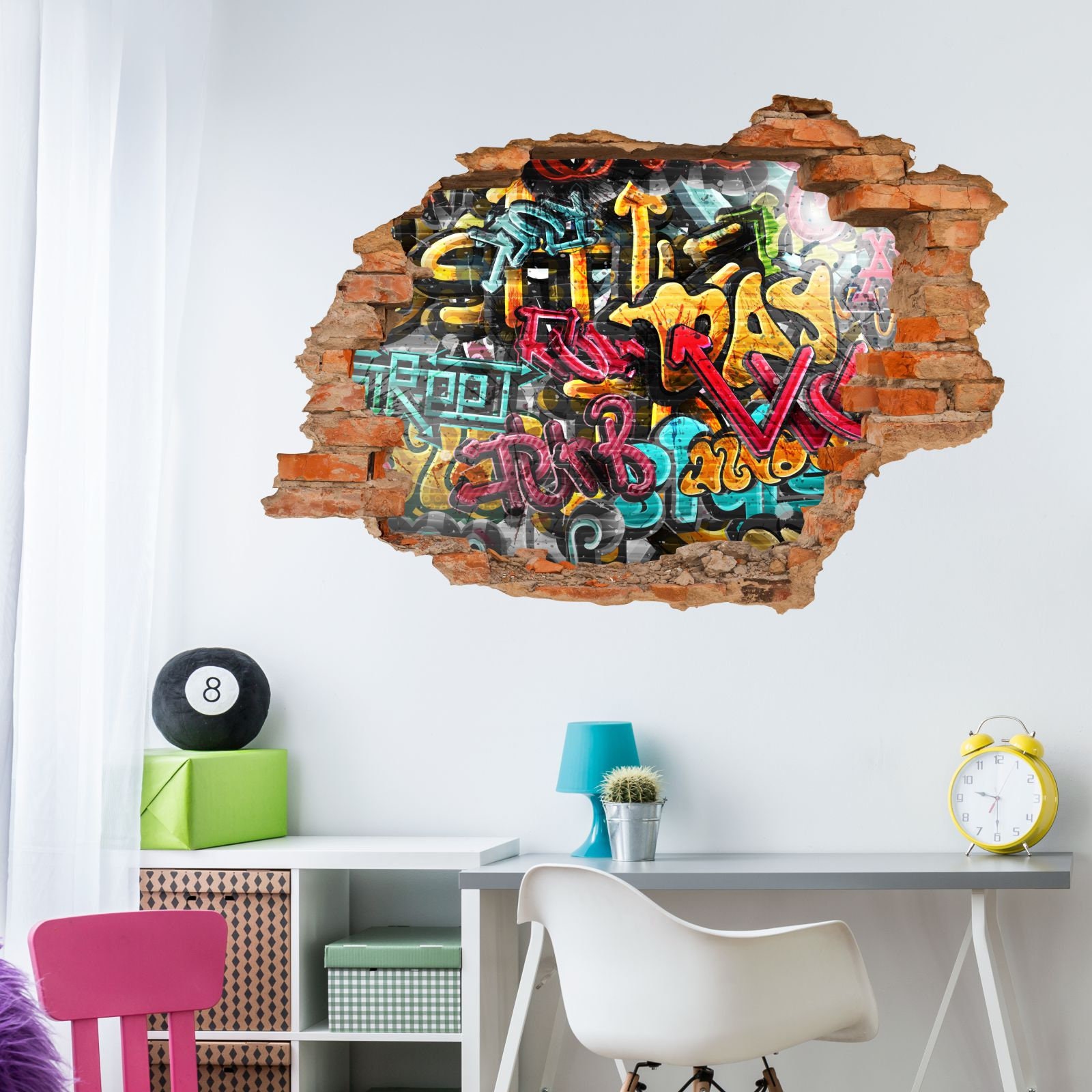 wandtattoo graffiti 149 Wandtattoo Graffiti bunt - Loch in der Wand - in 6 Größen