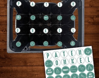 STICKER SET for beer crate - GODFATHER - Beer crate sticker gift