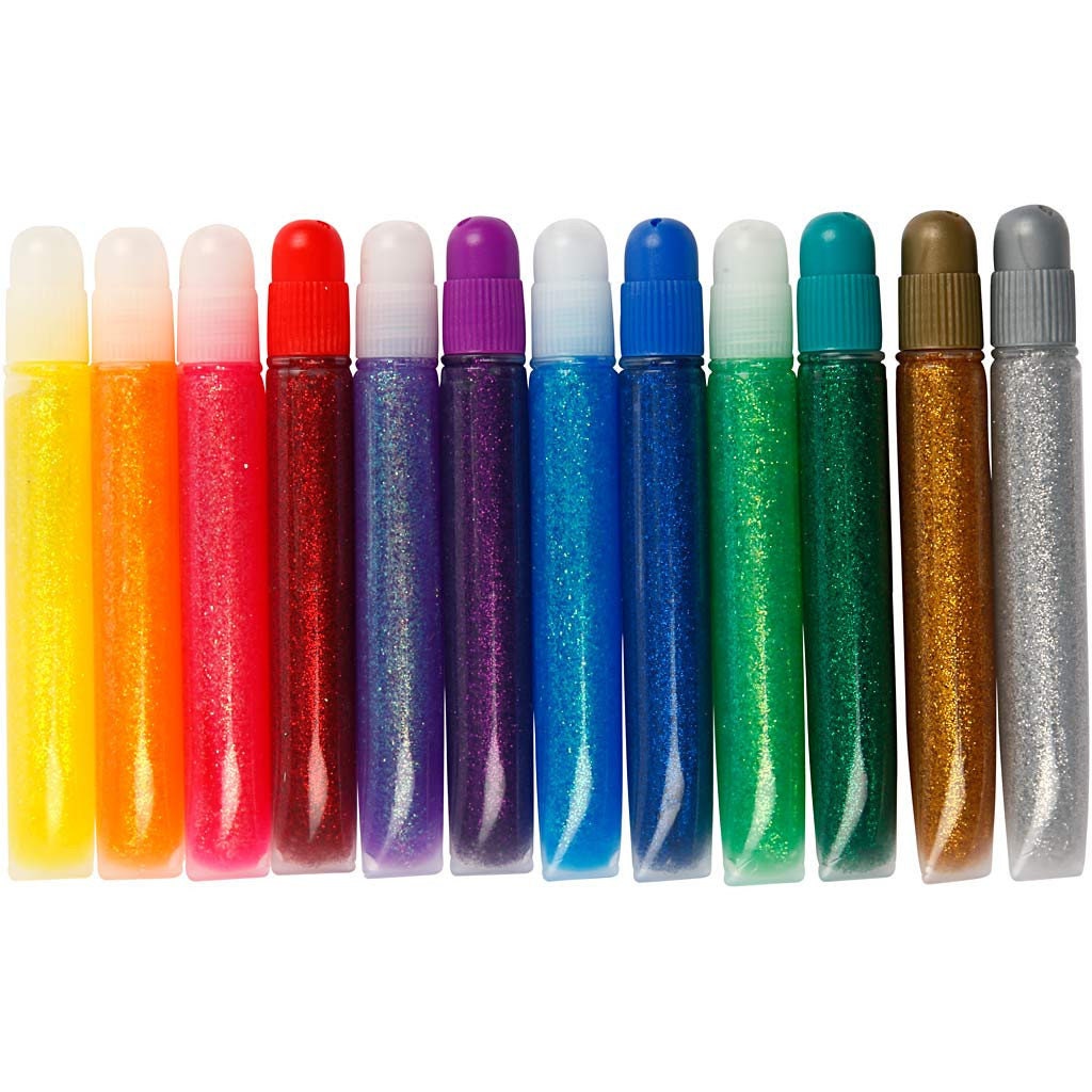 12 Glitter Glue Glitter Pencils Adhesive Pencils Etsy Singapore