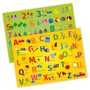 Tischset mit Lerneffekt für Kinder - ABC & 1x1