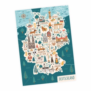 Kinder Lernposter - Deutschland Sehenswürdigkeiten - Wanddeko Kinderzimmer