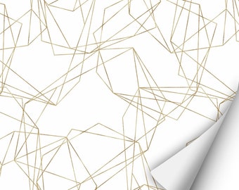 2 x 0,9 m selbstklebende Folie - Abstrakt weiß/gold (16,66 Euro/m2) Klebefolie Dekorfolie Möbelfolie