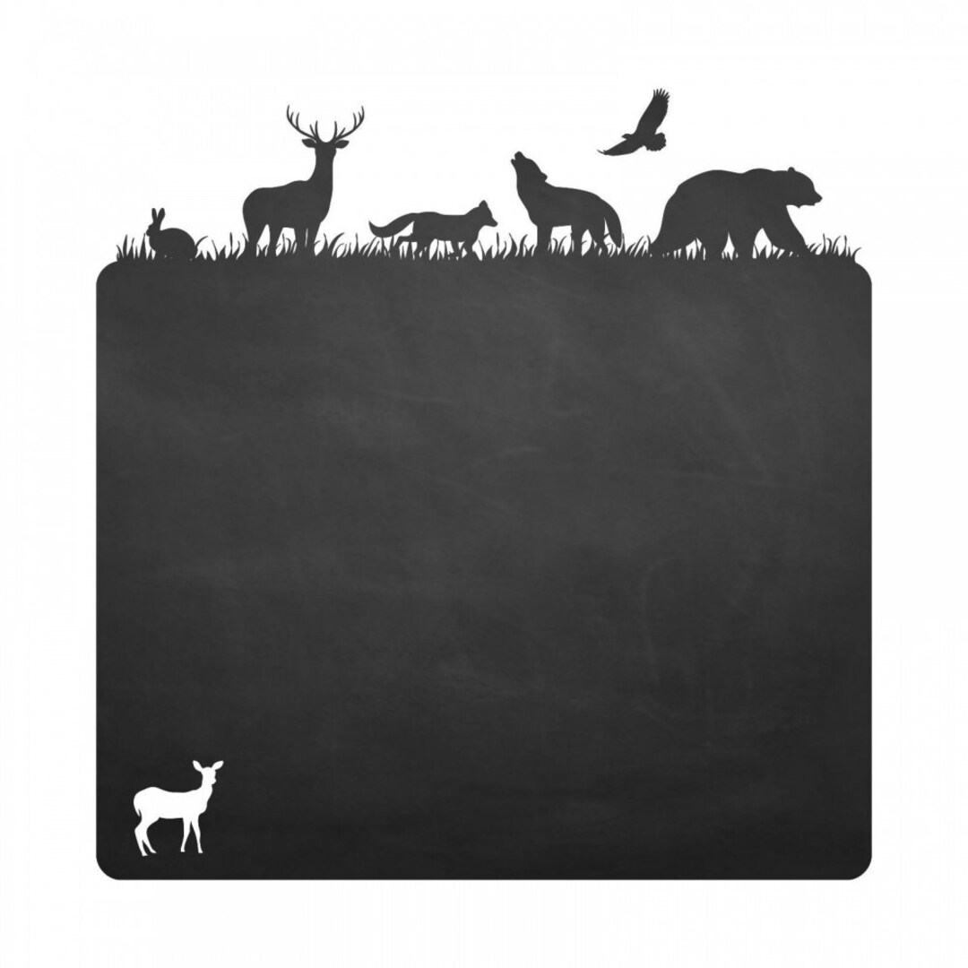 Lámina Pizarra Autoadhesiva Animales Del Bosque – 900x900mm Con 3 Tizas | Nikima Para Habitación Infantil