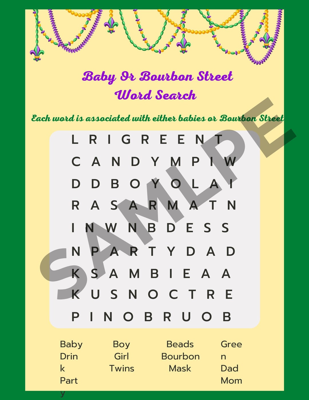 mardi gras theme baby shower
