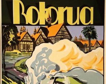 Vintage Rotorua Neuseeland Tourismus Poster A3 Print
