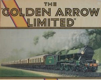 Vintage Southern Railway Golden Arrow to Paris Railway Poster A3 Print