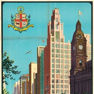 Vintage Melbourne septième ville de l&#39;empire britannique affiche de tourisme impression A3