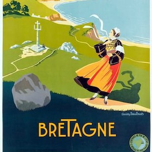 Vintage Bretagne French Tourism Poster A3 Print
