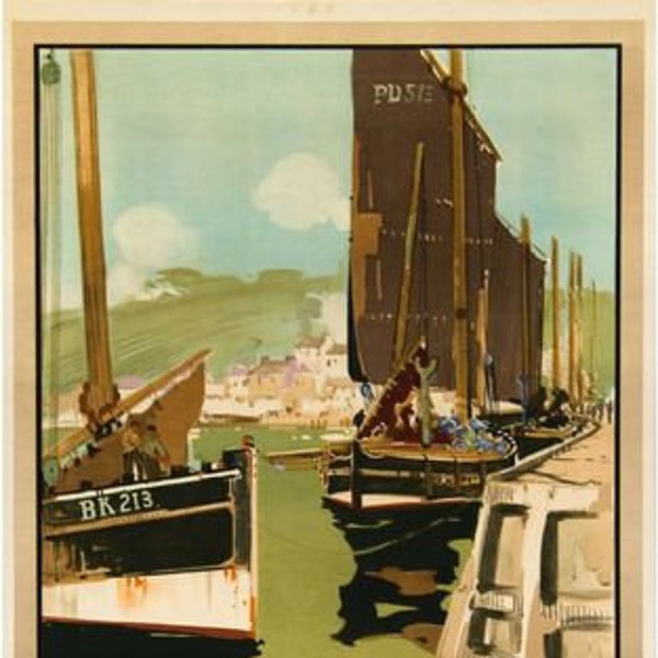 Vintage Scottish Luggers Fishing Industry LNER Railway Poster A3/A2/A1 Print