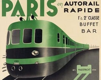 Vintage Paris To Maastricht Railway Tourism Poster A3 Print