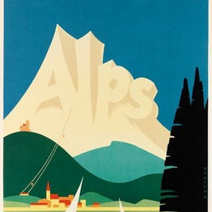 Vintage European Alps Tourism Poster Print A3