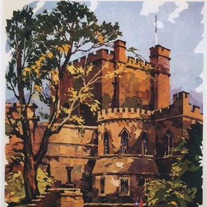 Vintage British Rail Lancaster Castle Railway Poster A3/A2/A1 Print
