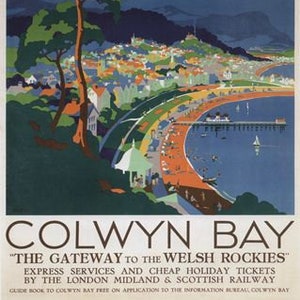 Vintage Style Railway Poster Colwyn Bay North Wales A4/A3/A2 Print