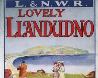 Vintage Llandudno LNWR Railway Poster A3/A2/A1 Print