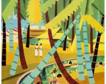 Vintage Kerala India Tourism Poster A3 Print