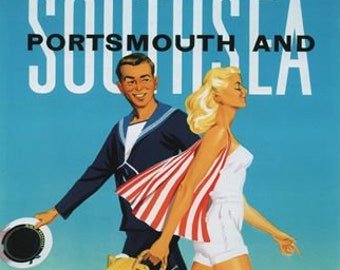 Vintage Portsmouth and Southsea British Rail Railway Poster A3/A2/A1 Print