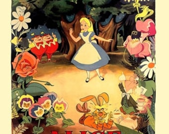 人気ブランドバ40代 Poster Film Carroll Alice Wunderland im Alice Jahre 50er Seltenes A3 Etsy.de - Reprint  Poster ヘアアクセサリー