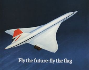 Vintage British Airways Concorde Poster A3/A2/A1 Print