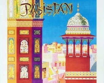 Vintage Lahore Pakistan Tourism Poster A3 Print