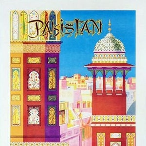 Vintage Lahore Pakistán Turismo Cartel A3 Impresión