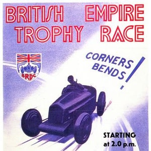 vintage Brooklands British Empire Trophy affiche de course automobile impression A3/A2/A1