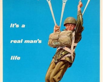 Vintage British Army Parachute Recruitment Poster Print A3//A4