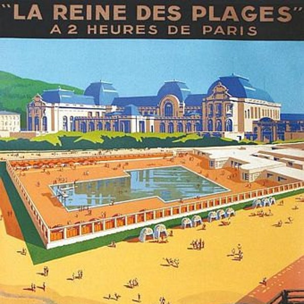 Affiche de tourisme vintage Trouville France impression A3