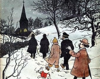 Vintage Tintin The Shooting Star Comic Book Cover Poster A3 Print