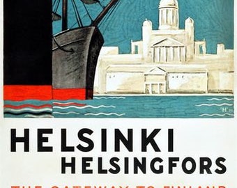 Vintage Helsinki Finland Tourism Poster A3 Print