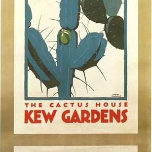 Vintage Kew Gardens Kaktus Haus Poster A3 Druck