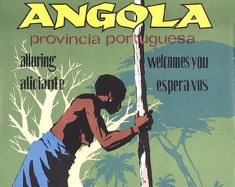 Vintage Portugese Angola Tourism Poster A3 Print