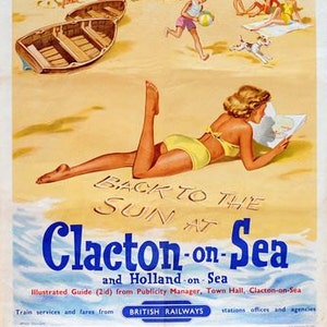Clacton On Sea 6 Railway Vintage OldSchool Beautiful Poster Tendring Essex Photo