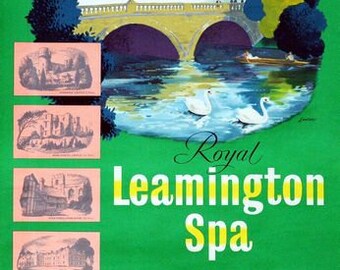 Tr91 Vintage Royal Leamington Spa Gwr viajar en tren Poster volver a imprimir A4