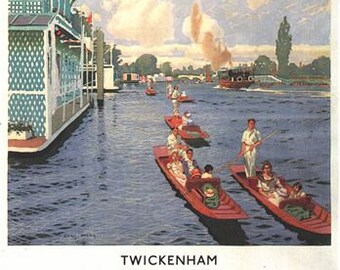 Vintage GWR Henley on Thames A3 Railway Poster Reprint