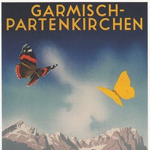 Vintage Garmisch Bavaria Germany Tourismus Poster A3 Print