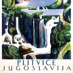 Vintage Plitvice Jugoslawien Tourismus Poster A3 Print