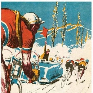 Vintage 1950 Tour De France Cycling Poster A3 Print