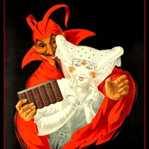 Adorable 1920's French Advertisement For Fausta Chocolates A3 Poster Reprint
