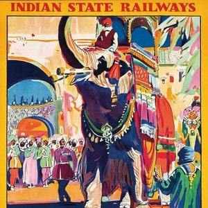 Vintage Indian State Railways Visit India Tourism Poster A3 Print