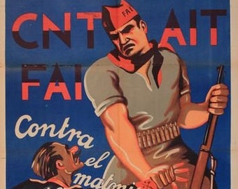 Vintage Spanish Civil War Propaganda Poster A3 Print